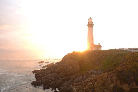 Pigeon Point Lighthouse at sunset