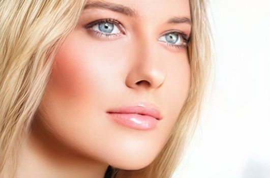 Beauty, skincare and make-up, portrait of beautiful woman, female model face close-up for skin care and makeup branding