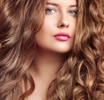 Hairstyle, beauty and hair care, beautiful woman with long natural brown hair, glamour portrait for hair salon and haircare brand