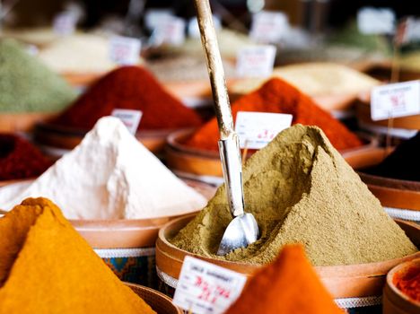 Natural spices selling on spice market