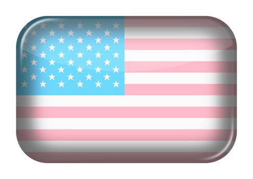 A United States of America trans gender web icon rectangle button with clipping path 3d illustration