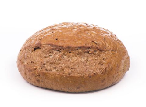 Tasty rye bread, isolated on white background