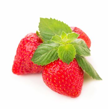 Wild juicy strawberries isolated on white background