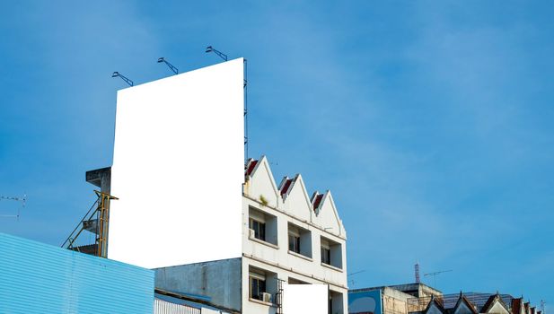 Blank billboard on the building. Useful for your advertisement.