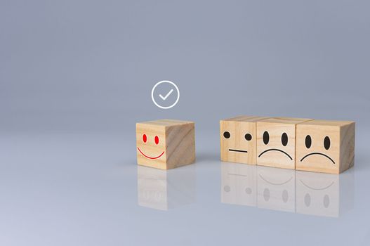 Concept Business and HR for leadership and team leader. One cube wood different and stand out from the group.