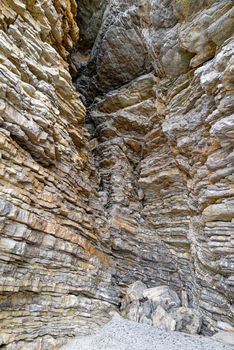 An interesting geological formation, consisting of light individual layers of limestone.