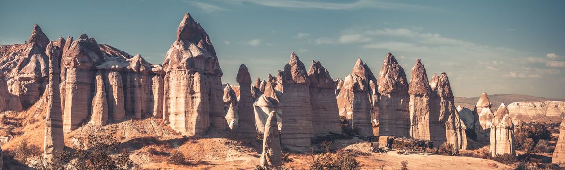 Unusual huge structures of Love valley in Cappadocia, Turkey