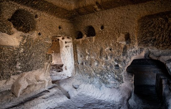 Internal space of astonishing Selime Monastery in Cappadocia, Turkey