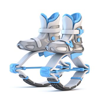 Kangoo jumping boots 3D rendering illustration isolated on white background