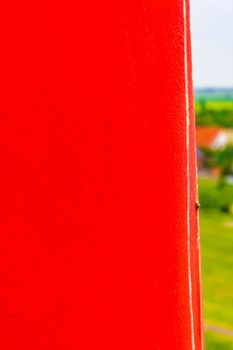 Red tower watchtower lighthouse architecture in Weddewarden Bremerhaven Germany.