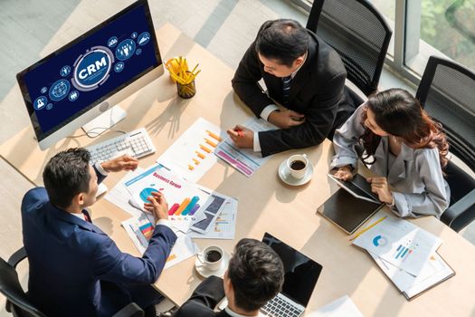 Customer relationship management system on modish computer for CRM business and enterprise