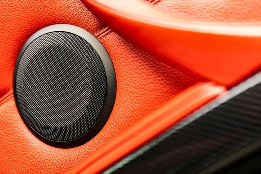 Speaker grill sport car interior detail