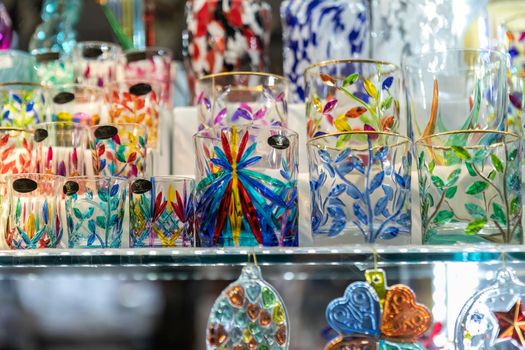 Murano glasses shop window detail