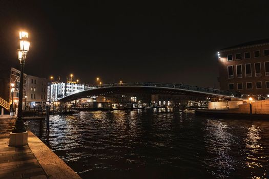 Venice landscape at dusk and night time scene