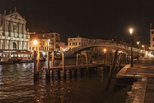 Venice landscape at dusk and night time scene