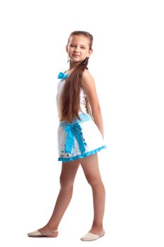 Young child posing in studio portrait isolated