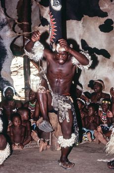 Zulu people at the Shakaland Zulu Village, Nkwalini Valley, Kwazulu Natal, South Africa.