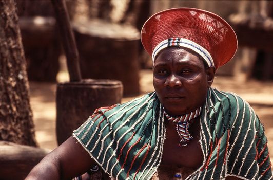 Zulu people at the Shakaland Zulu Village, Nkwalini Valley, Kwazulu Natal, South Africa.