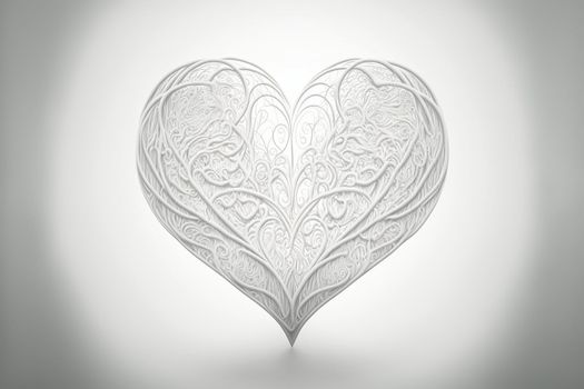Valentine's Day heart white on a light background.