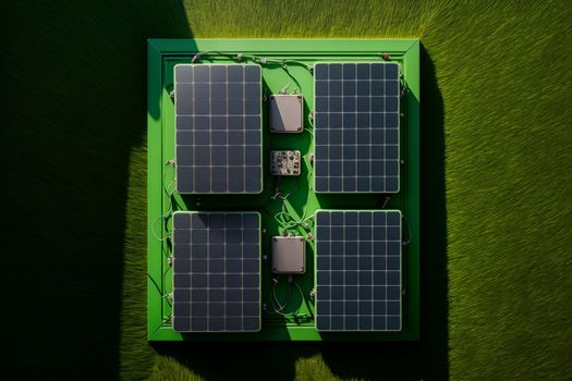 A set of solar panels. 3D rendering