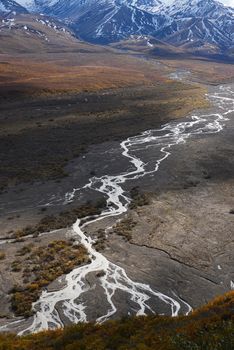 river delta in denali national park alaska
