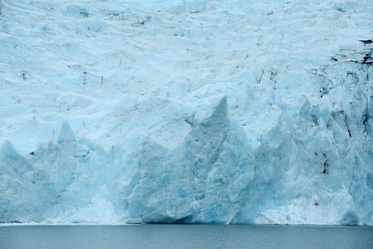 blue ice of portage glacier in alaska
