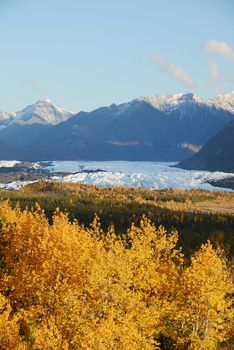 autumn at matanuska glacier in alaska