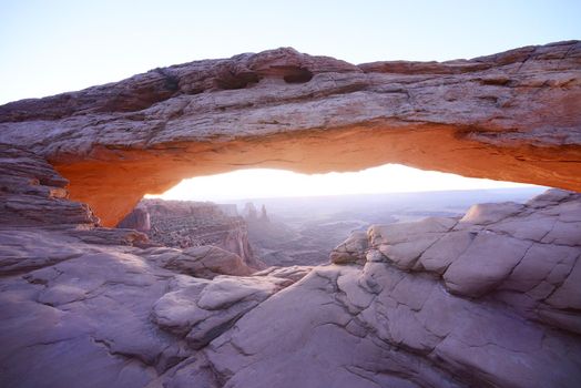 sunrise at mesa arch in canyonlands national park