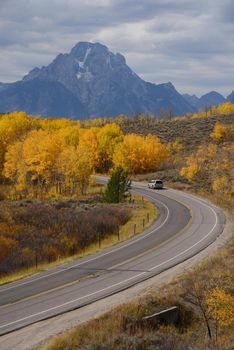 road curve at grand teton