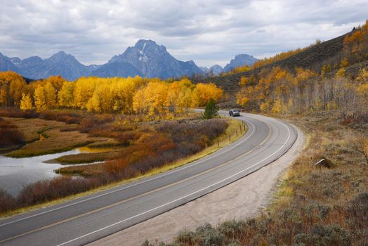 road curve at grand teton