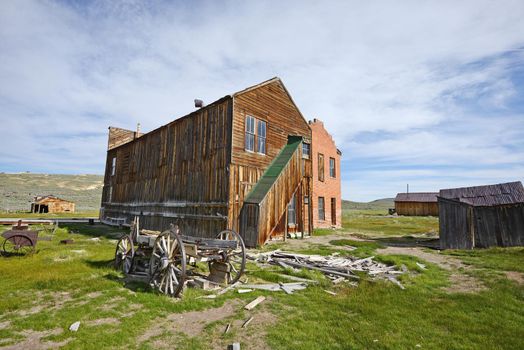 Bodie is a historic state park of a ghost town from a gold rush era in Sierra Nevada