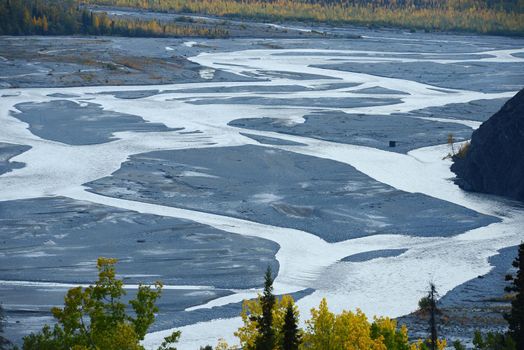 river delta in denali national park alaska