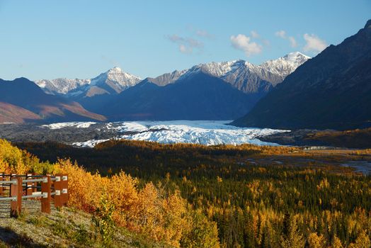 autumn at matanuska glacier in alaska