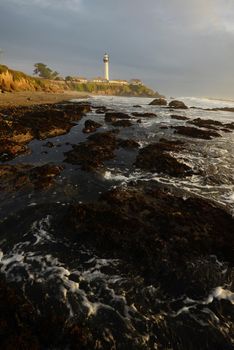 Pigeon Point Lighthouse at sunset