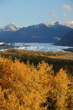 autumn at matanuska glacier in alaska