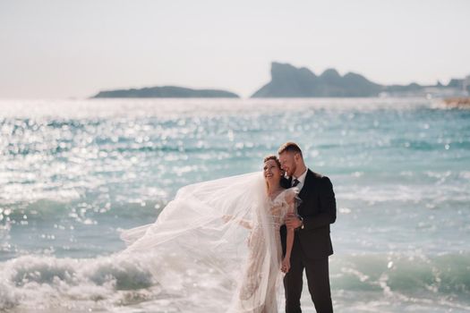 wedding couple on the French Riviera.Wedding in Provence.Bride and groom in France.