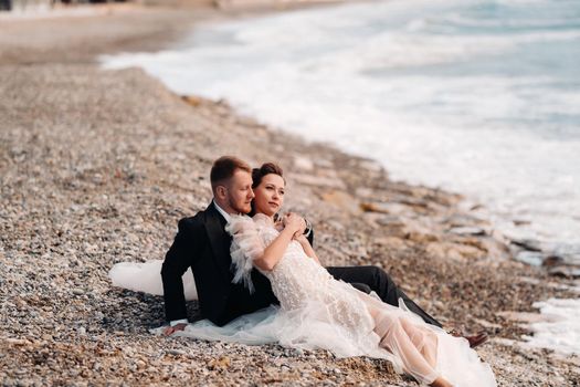 wedding couple on the French Riviera.Wedding in Provence.Bride and groom in France.