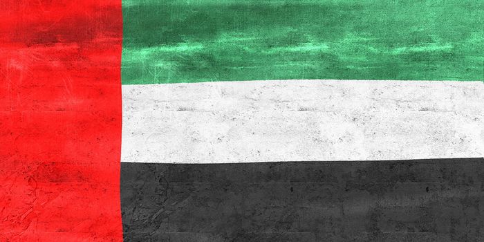 united arab emirates flag - realistic waving fabric flag