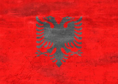 Albania flag - realistic waving fabric flag