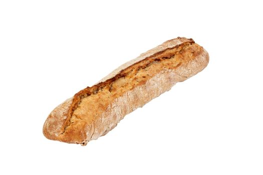 rye Baguette isolated on the white background.