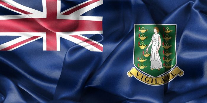 3D-Illustration of a British Virgin Islands flag - realistic waving fabric flag.