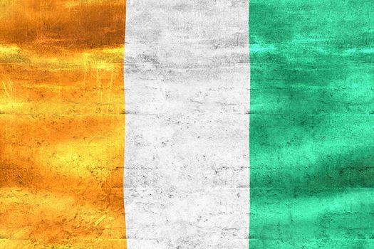 Ivory Coast flag - realistic waving fabric flag