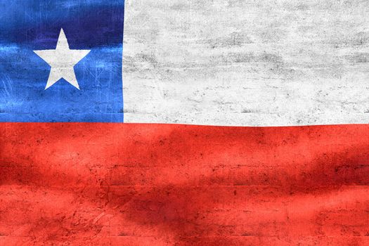 Chile flag - realistic waving fabric flag