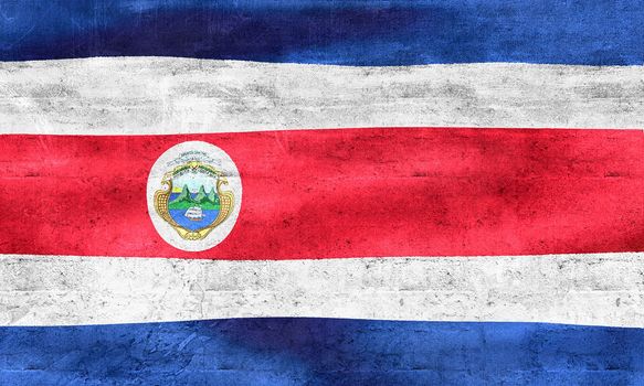 Costa Rica flag - realistic waving fabric flag