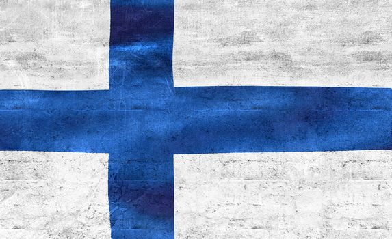 Finland flag - realistic waving fabric flag
