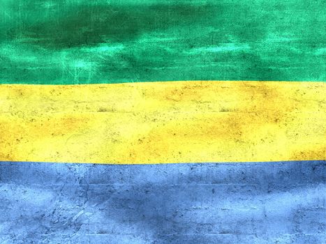 Gabon flag - realistic waving fabric flag