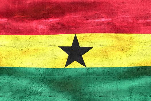 Ghana flag - realistic waving fabric flag