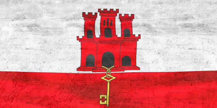 Gibraltar flag - realistic waving fabric flag