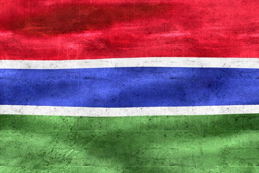 Gambia flag - realistic waving fabric flag