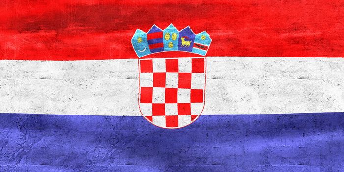 Croatia flag - realistic waving fabric flag